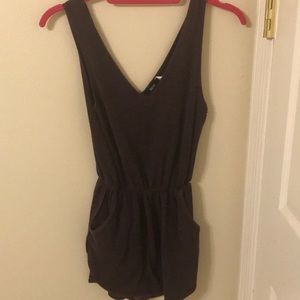 Dark purple low back romper